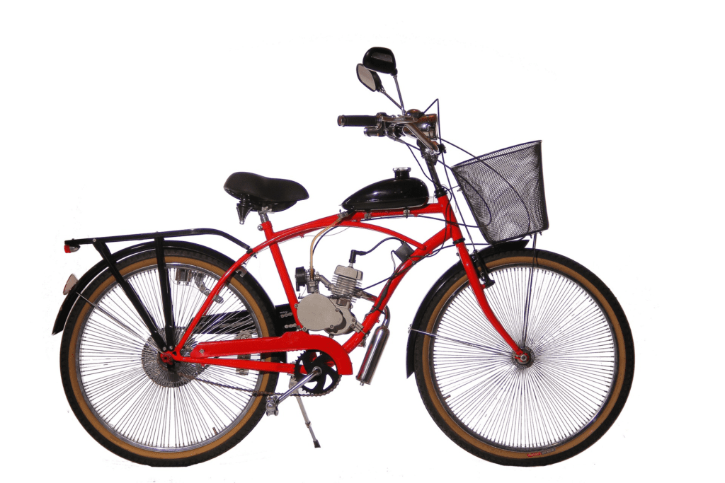 Bicicleta motorizada vermelha - Fonte: Pixabay.