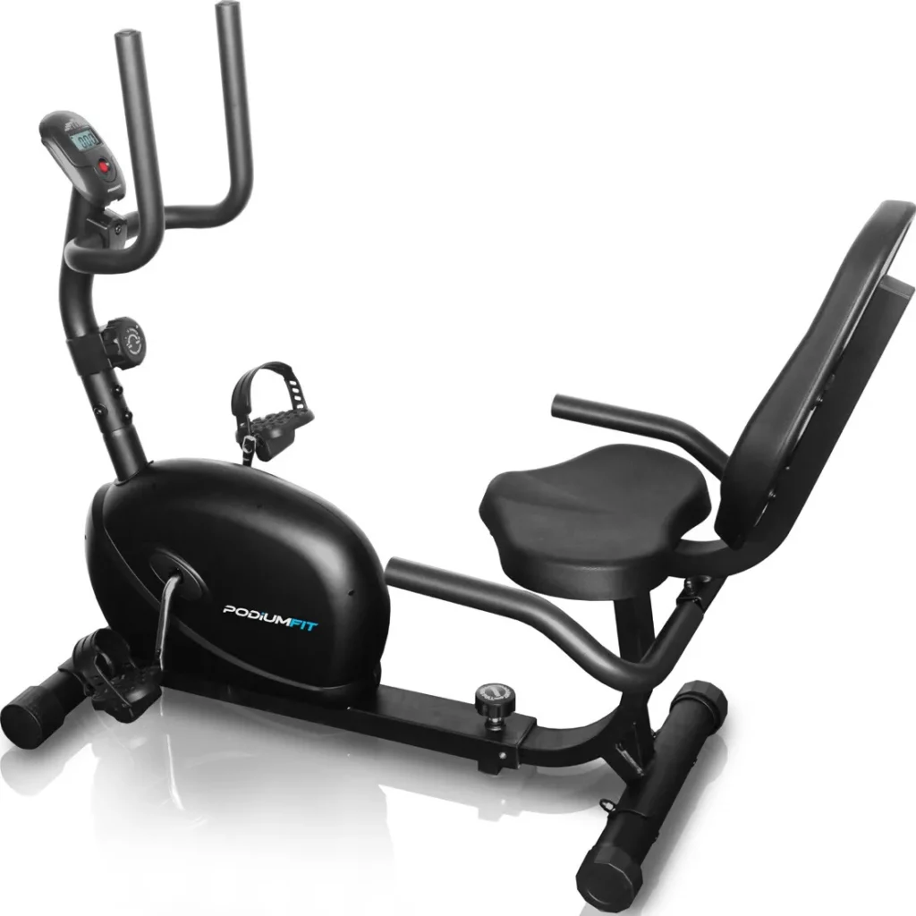 Bicicleta Ergométrica Horizontal PodiumFit H100. Imagem retirada do site da Podiumfit.